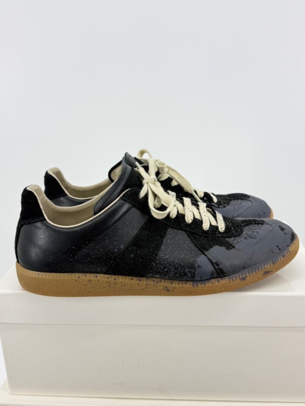 Margiela GAT Low Black/Pewter Paint